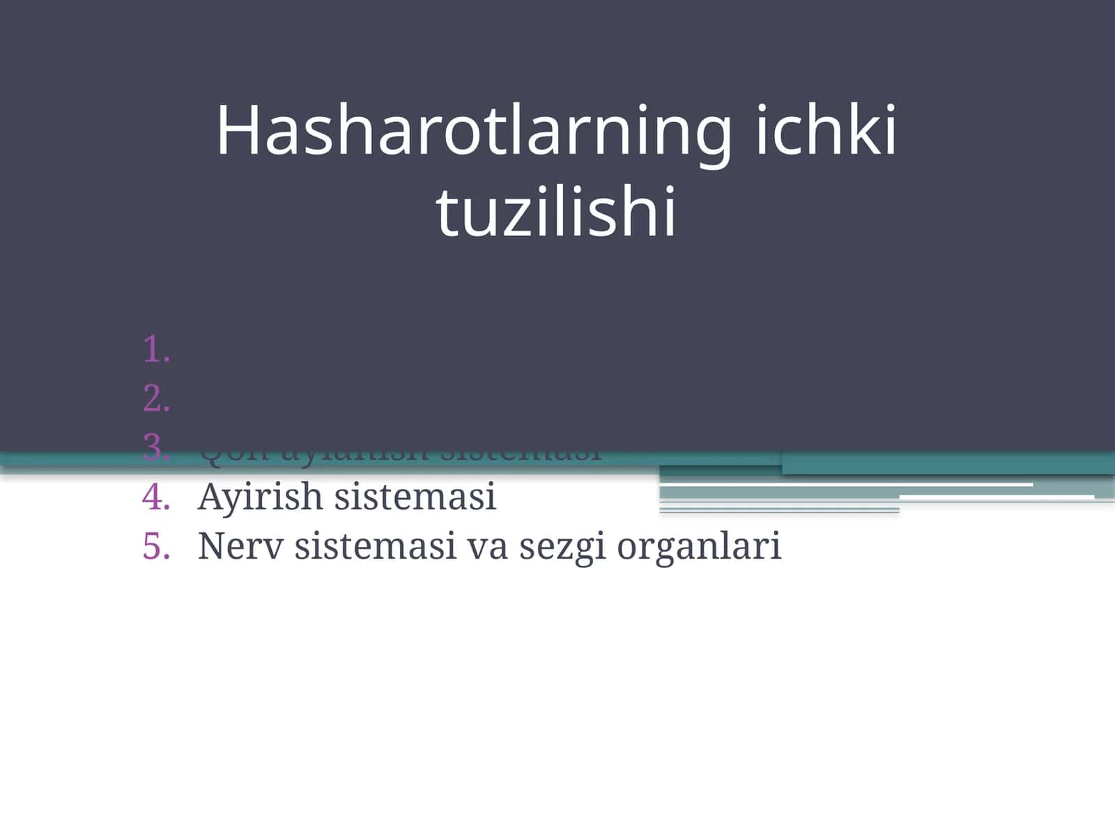 Hasharotlarning ichki tuzilishi 1