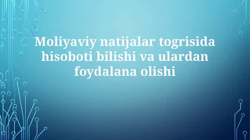 Daromad to'g'risidagi hisobot 1