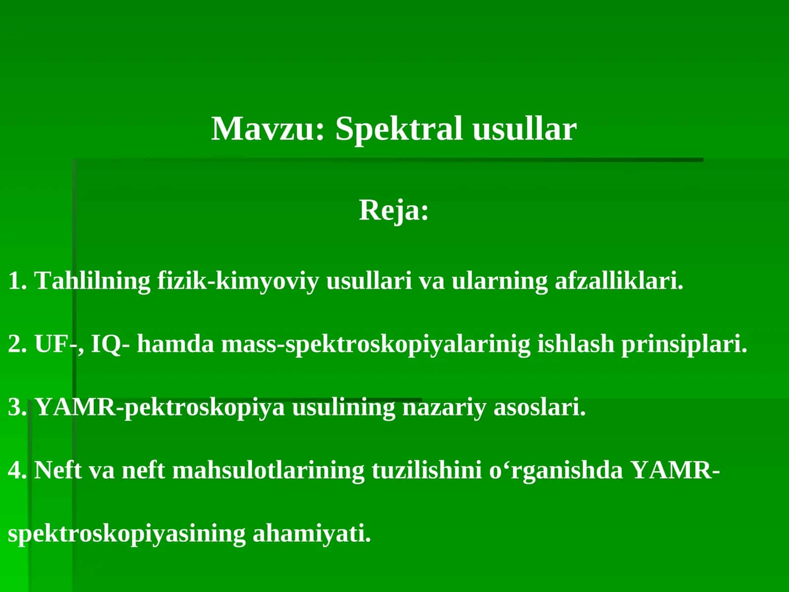 Spektral usullar 1