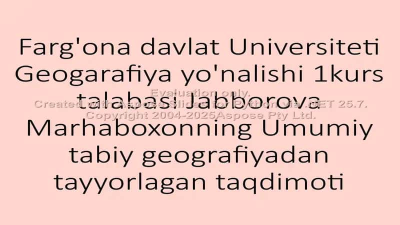Gidrosfera va uning tarkibiy qismlari 1