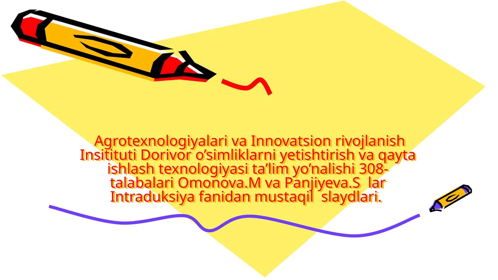 Agrotexnologiyalari va Innovatsion rivojlanish Insitituti Dorivor o’simliklarni yetishtirish va qayta ishlash texnologiyasi ta’lim yo’nalishi 1