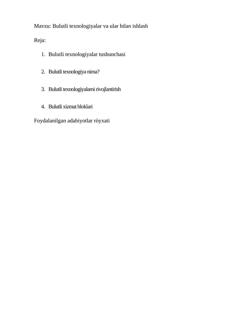 Bulutli texnologiyalar 1