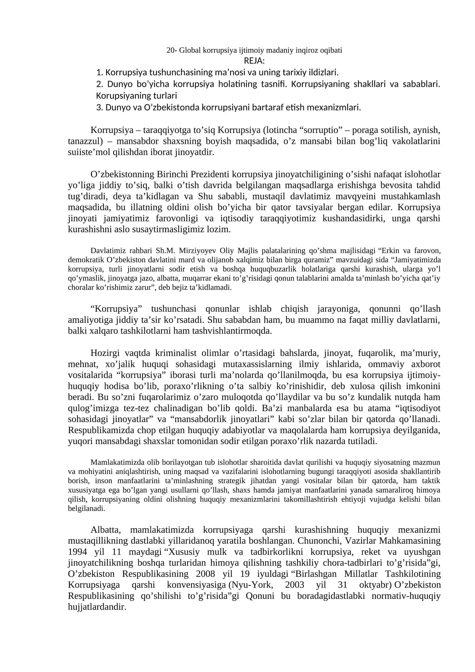 Global korrupsiya ijtimoiy madaniy inqiroz oqibati 1