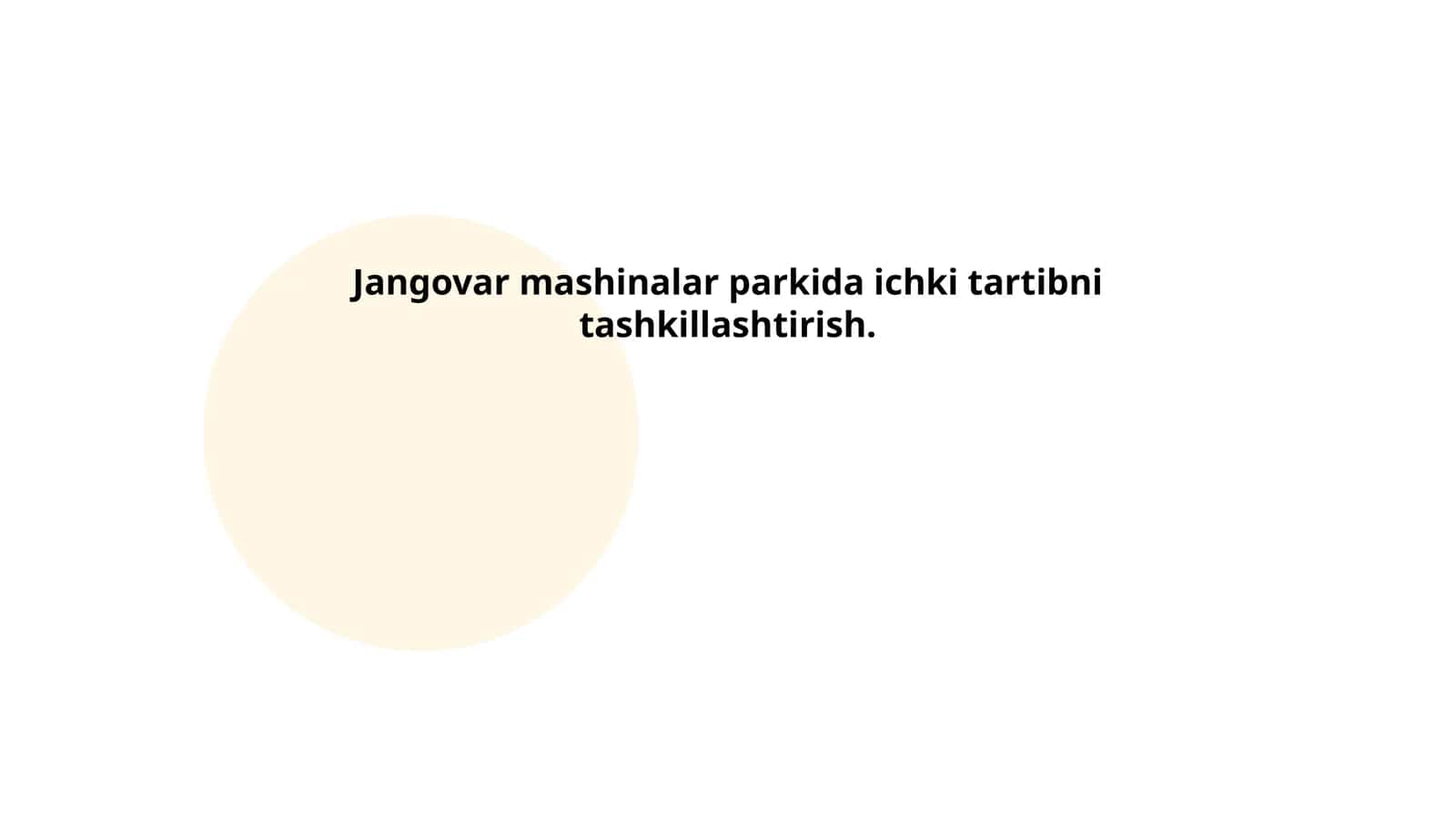 Jangovar mashinalar parkida ichki tartibni tashkillashtirish 1