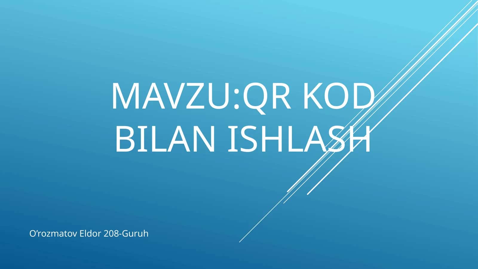 QR kod bilan ishlash 1