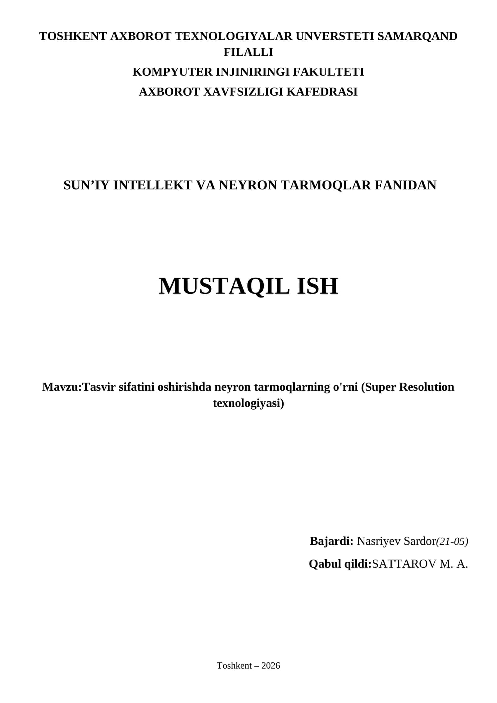 Tasvir sifatini oshirishda neyron tarmoqlarning o'rni (Super Resolution texnologiyasi) 1