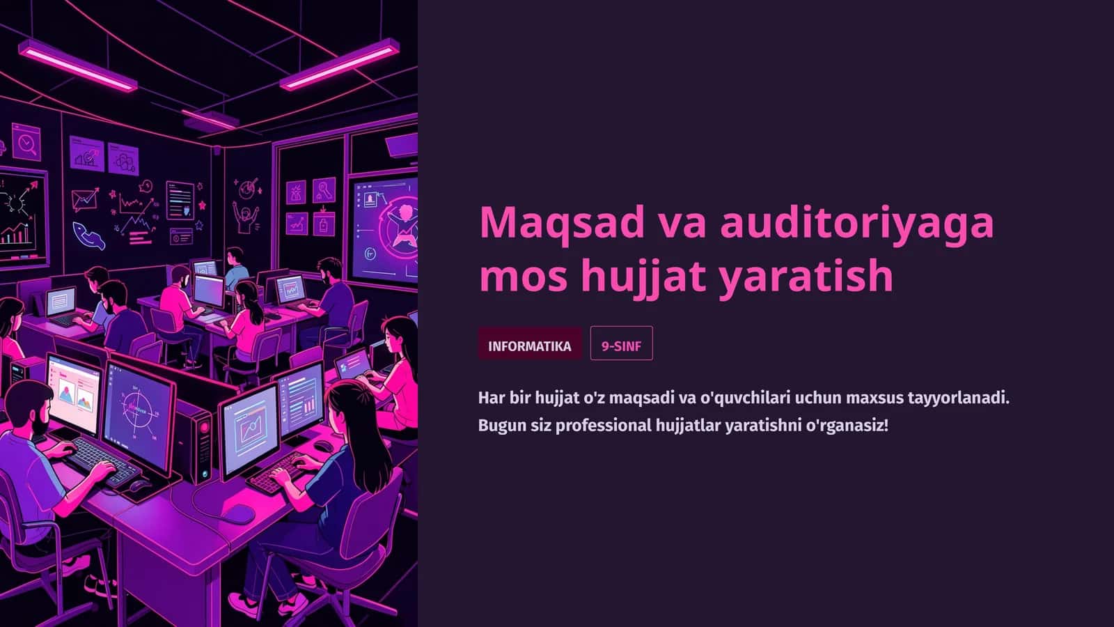Maqsad va auditoriyaga mos hujjat yaratish 1