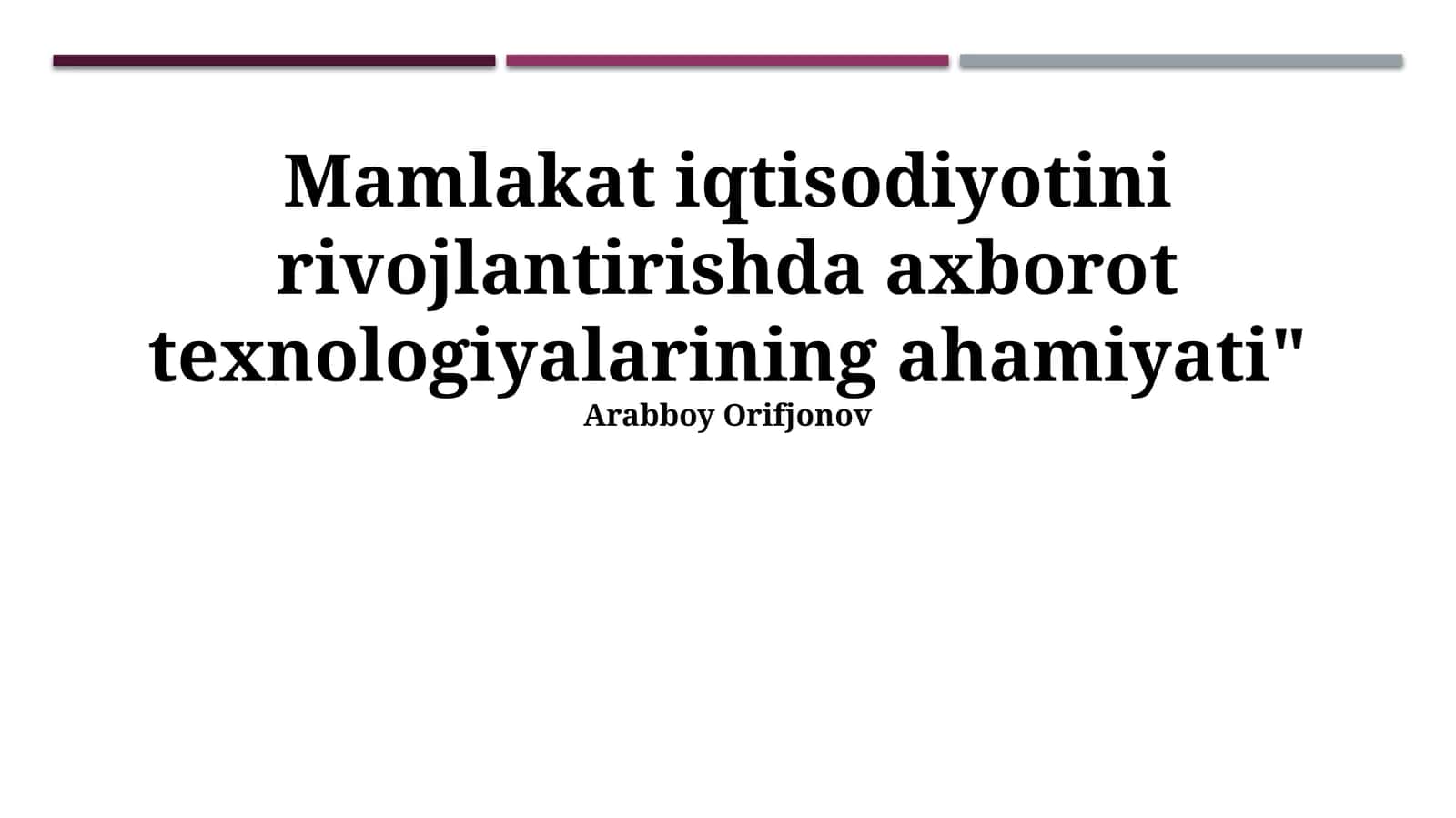 Axborot texnologiyalarining iqtisodiyotga ta'siri 1