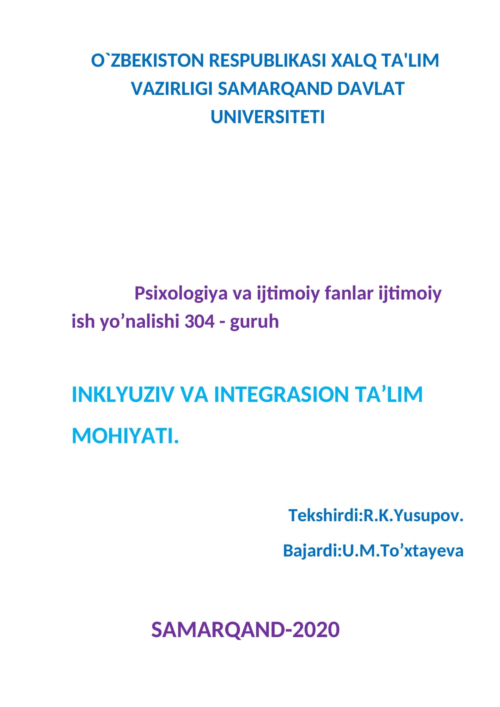 INKLYUZIV VA INTEGRASION TA’LIM MOHIYATI 1