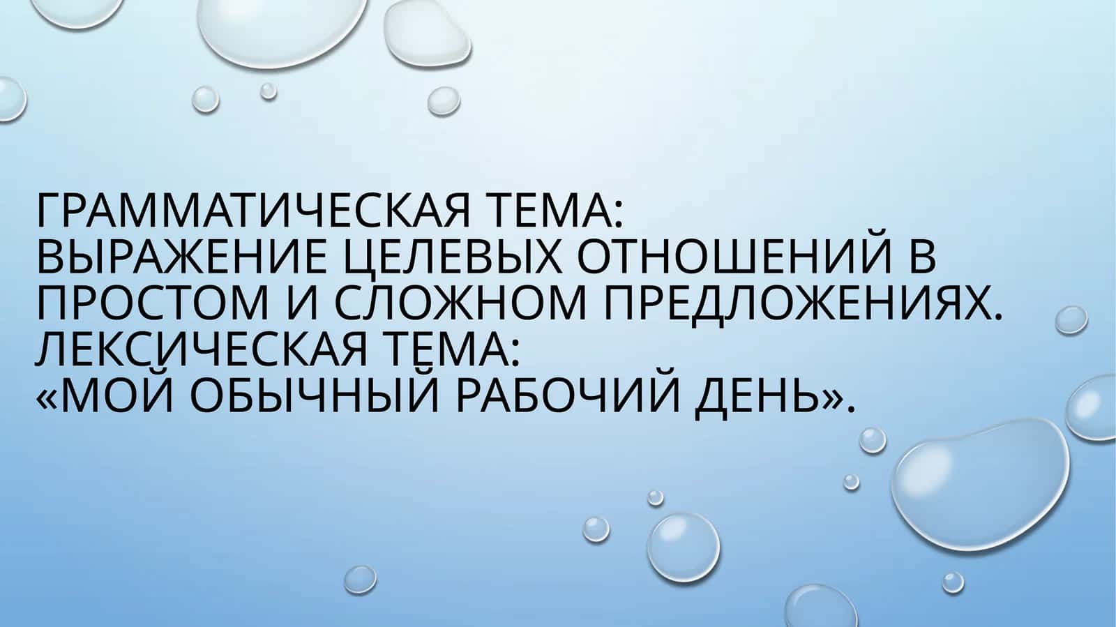 Лексическая и грамматическая тема 1