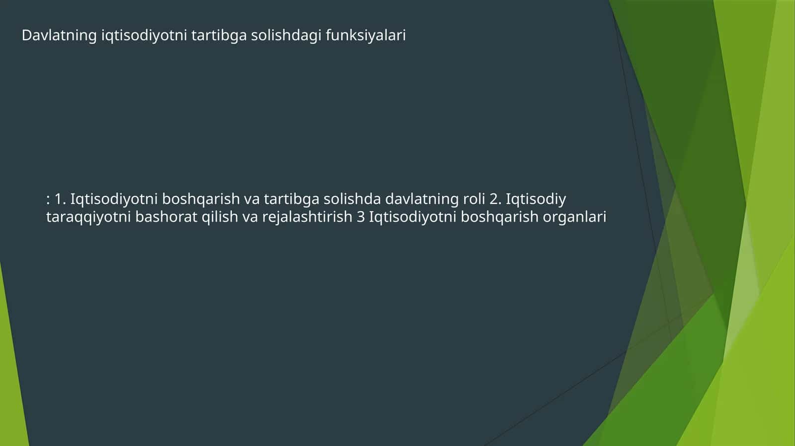 Davlatning iqtisodiyotni tartibga solishdagi funksiyalari 1