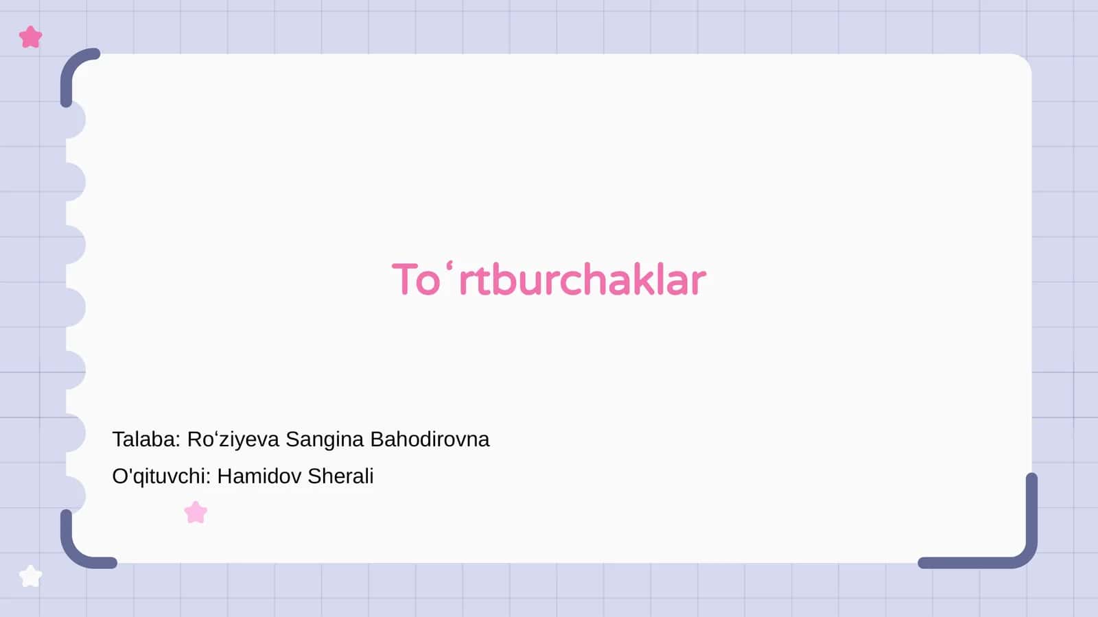 Toʻrtburchaklar 1