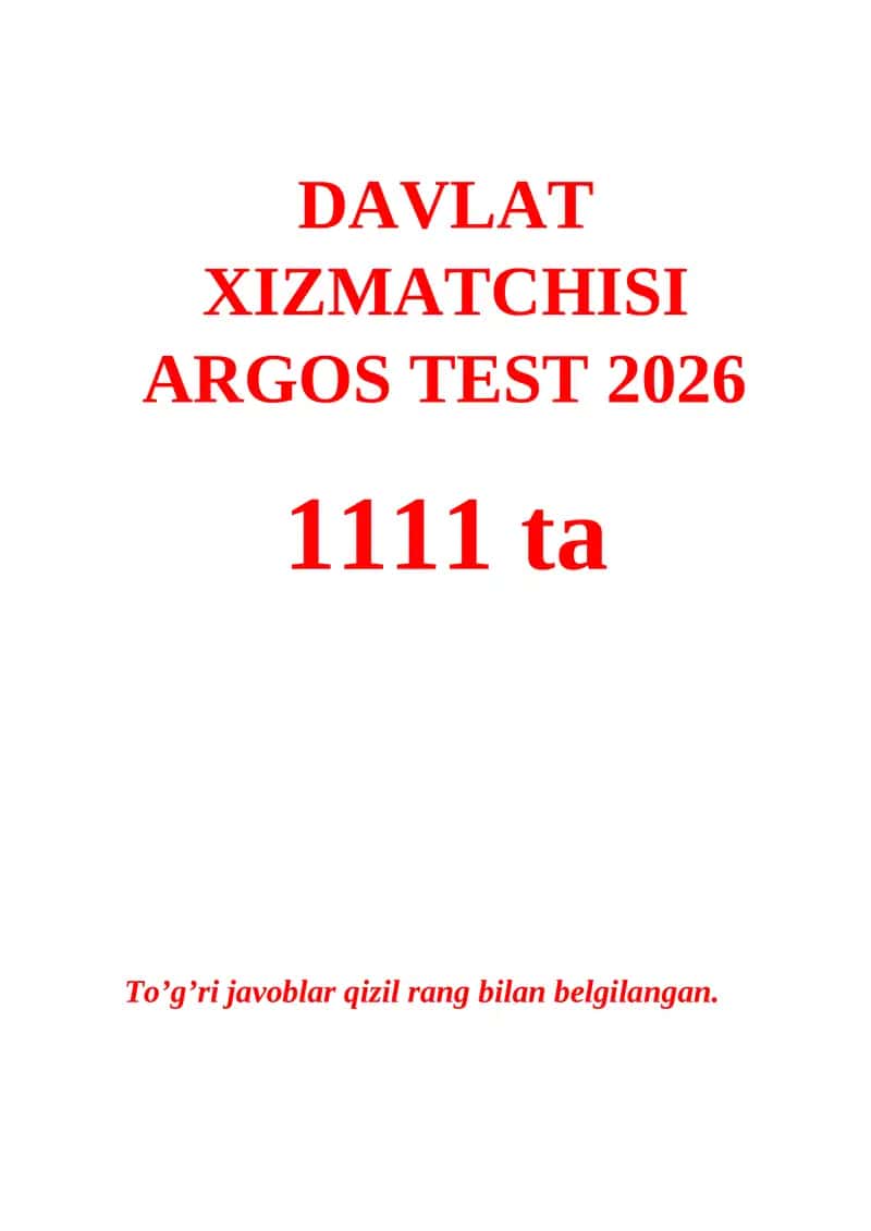 DAVLAT XIZMATCHISI ARGOS TEST 2026 1