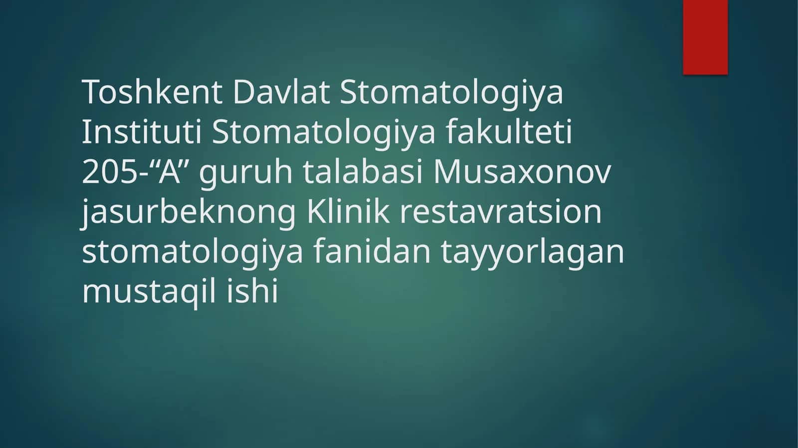 Karies va ovqatlanish tamoyillari 1