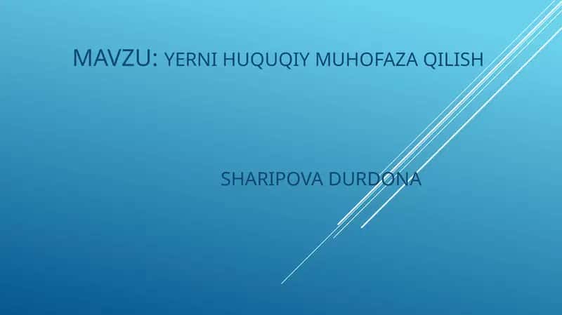 YERNI HUQUQIYMUHOFAZA QILISH 1