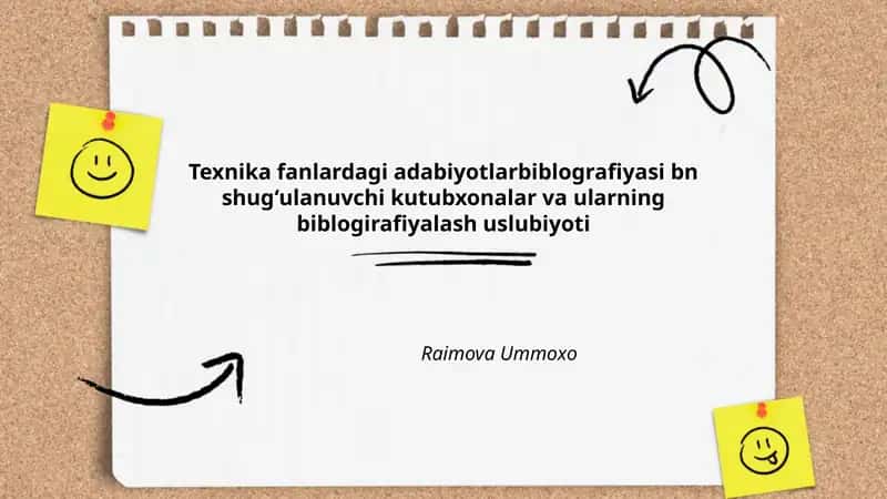 Texnika fanlardagi adabiyotlarbiblografiyasi bn shugʻulanuvchi kutubxonalar va ularning biblogirafiyalash uslubiyoti 1