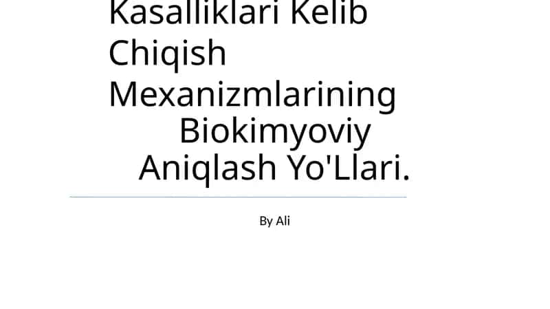 Ruhiy Va Asab Tizimi Kasalliklari Kelib Chiqish Mexanizmlarining Biokimyoviy Aniqlash Yo'Llari 1