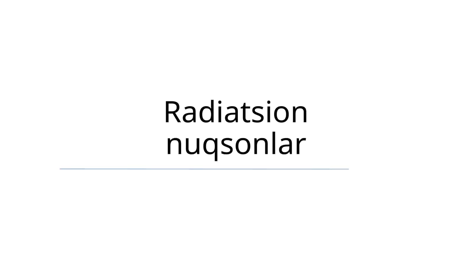 Radiatsion nuqsonlar 1