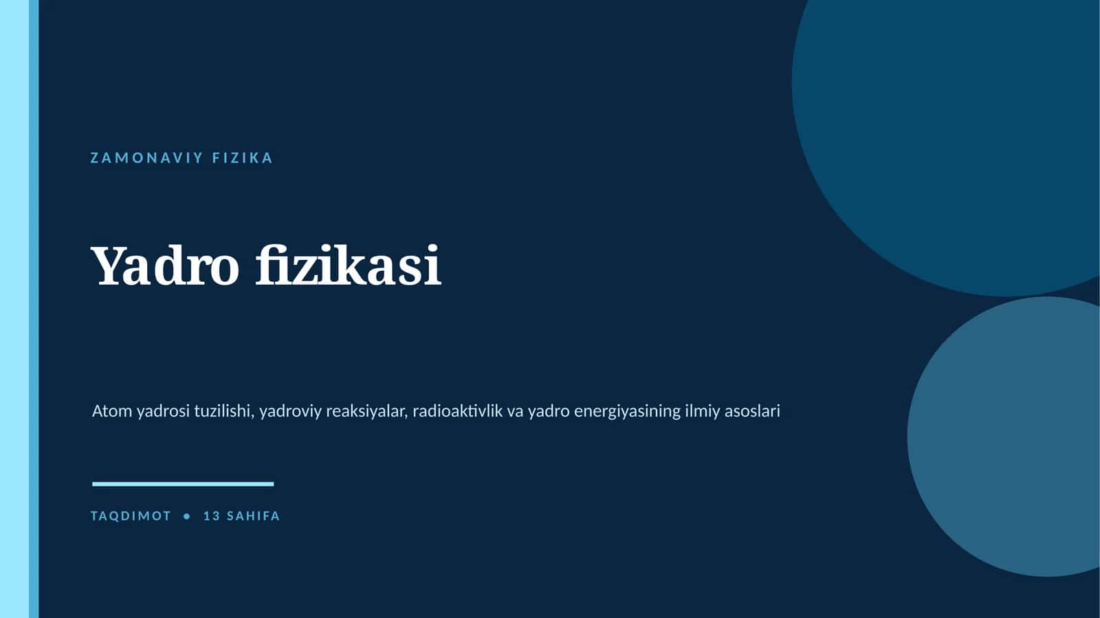 ZAMONAVIY FIZIKA 1
