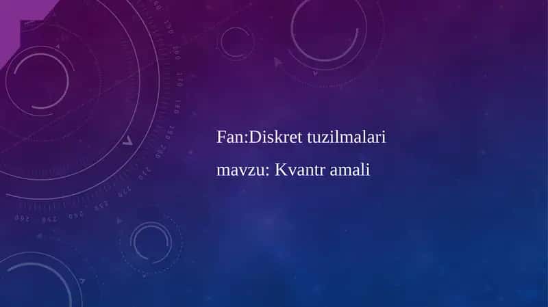 Kvantr amali 1