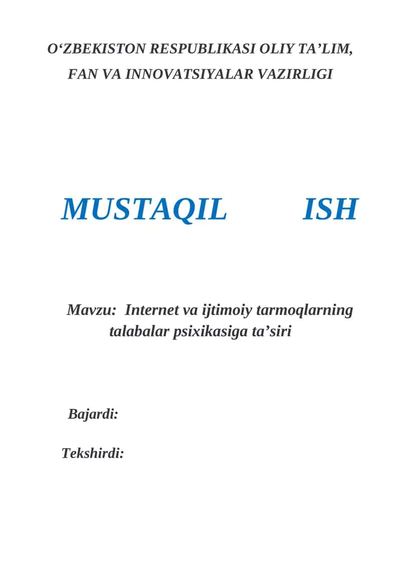 Internet va ijtimoiy tarmoqlarning talabalar psixikasiga taʼsiri 1