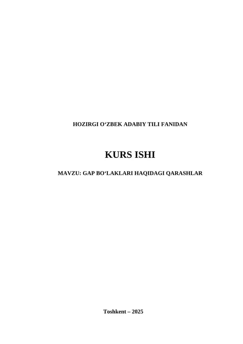 GAP BO‘LAKLARI HAQIDAGI QARASHLAR 1