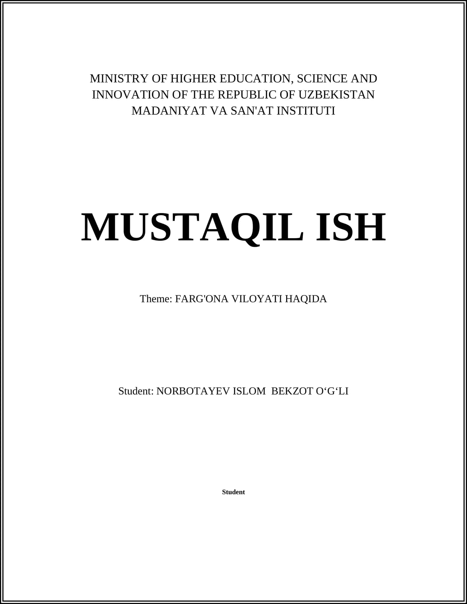 FARG'ONA VILOYATI HAQIDA 1
