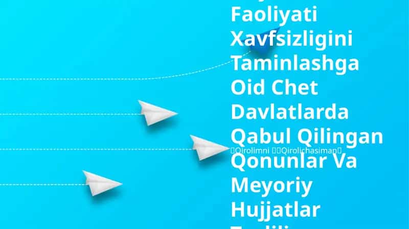 Hayot Faoliyati Xavfsizligini Taminlashga Oid Chet Davlatlarda Qabul Qilingan Qonunlar Va Meyoriy Hujjatlar Taxlili 1