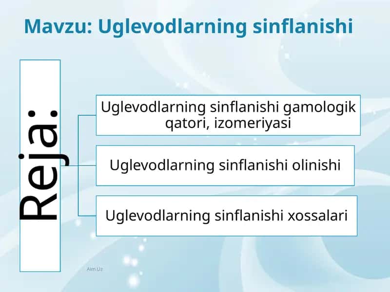 Uglevodlarning sinflanishi 1