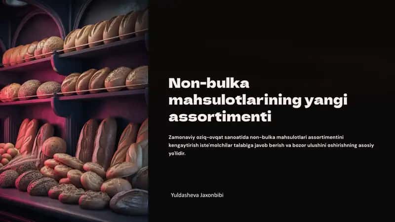 Yangi assortiment mahsulotlarining asosiy turlari 1