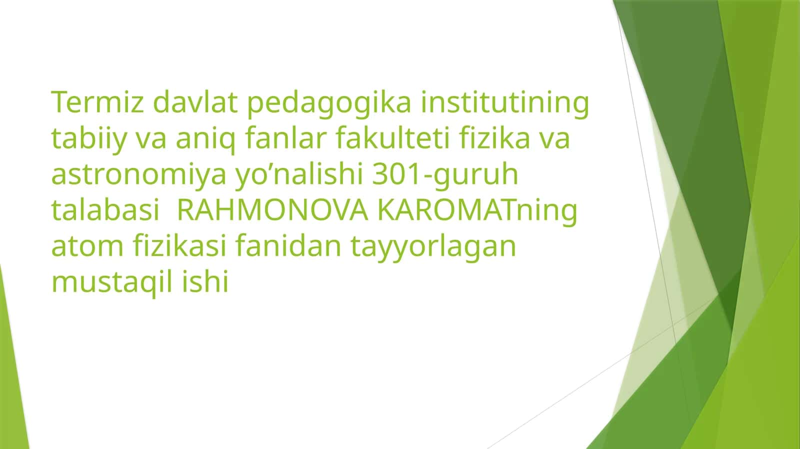 Fizika va Astronomiya yo'nalishi 1