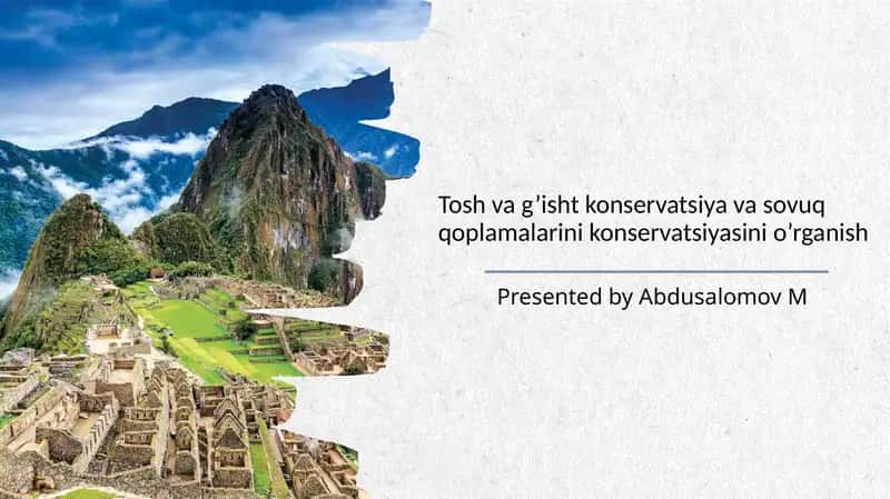 Tosh va g’ishtkonservatsiya va sovuqqoplamalarini konservatsiyasini o’rganish 1