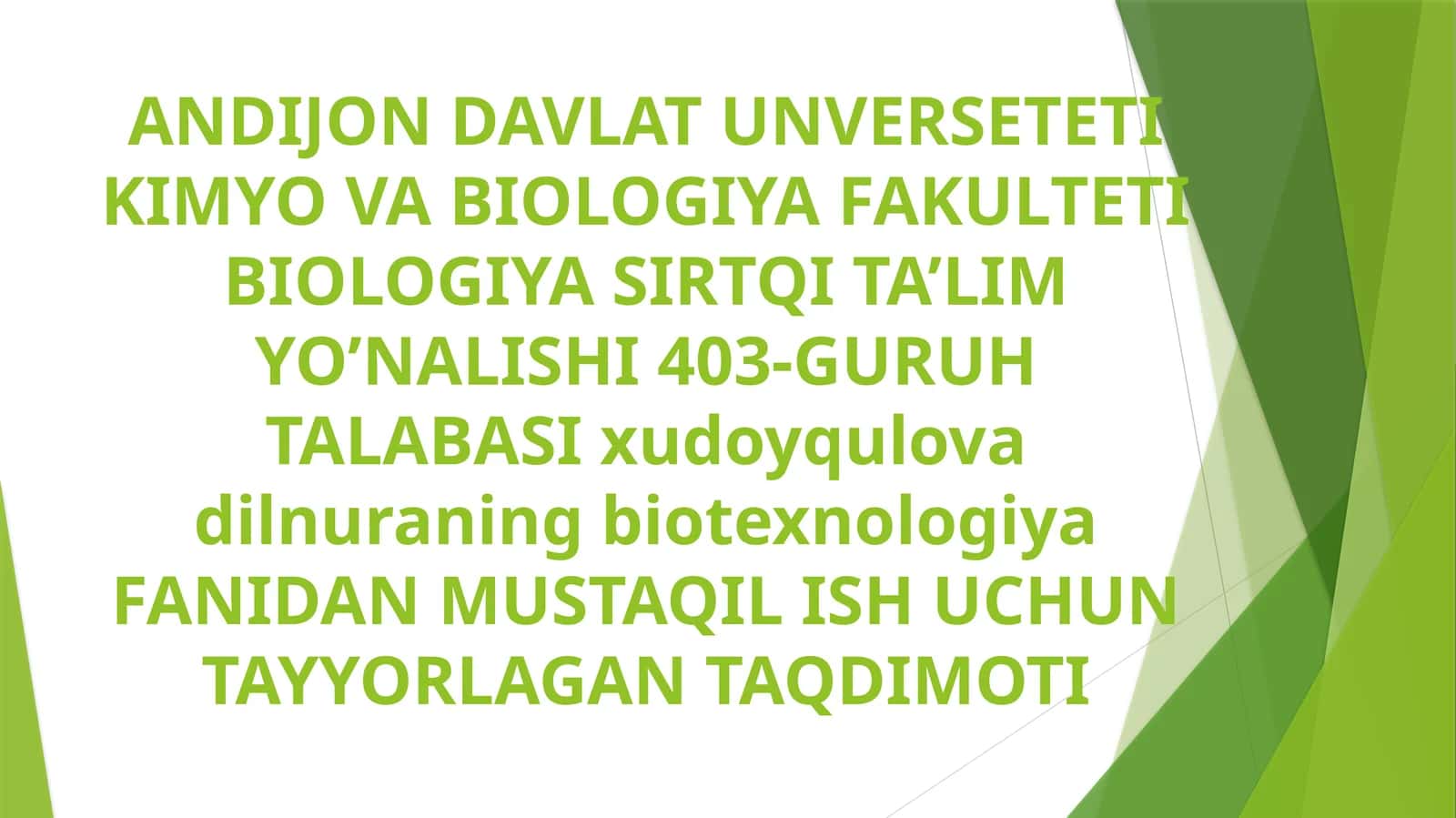 Biopestisidlar va Bioog'itlar ishlab chiqarish 1