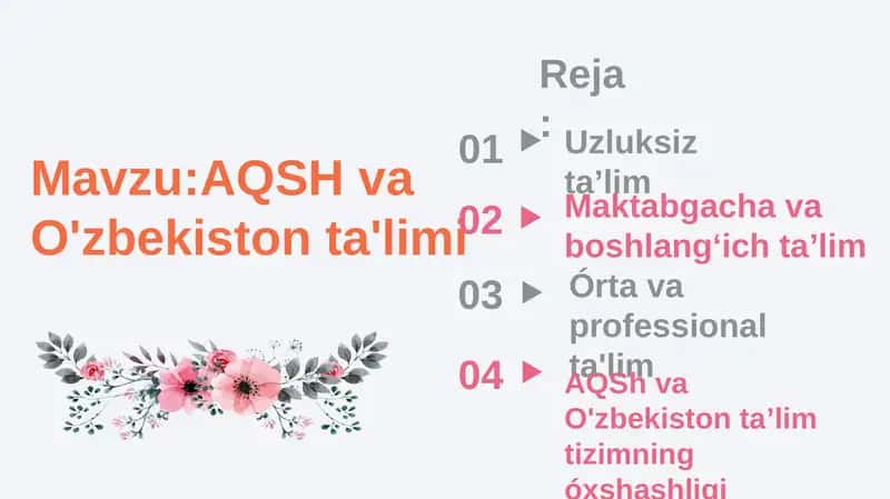 AQSH va O'zbekiston ta'limi 1