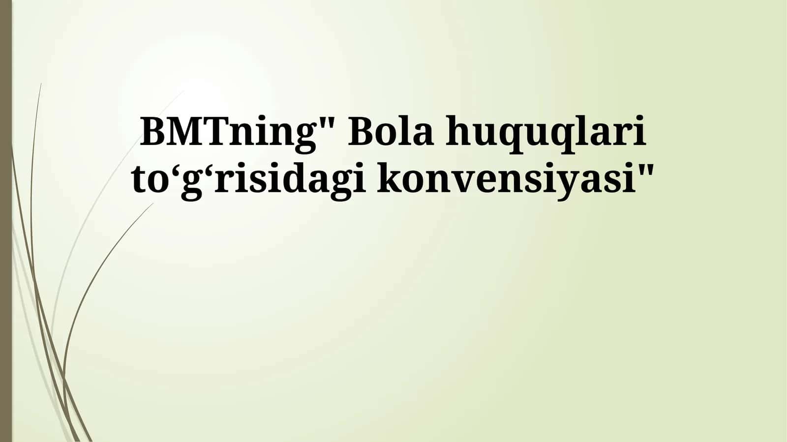 Bolalar Huquqlari Konvensiyasi 1