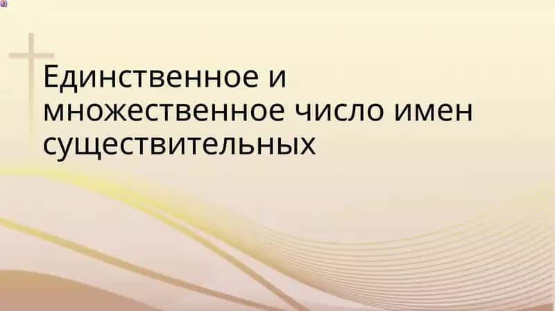 Единственное и множественное число имен существительных 1