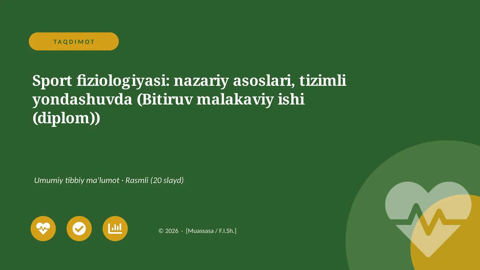 Sport fiziologiyasi: nazariy asoslari, tizimli yondashuvda (Bitiruv malakaviy ishi (diplom)) 1