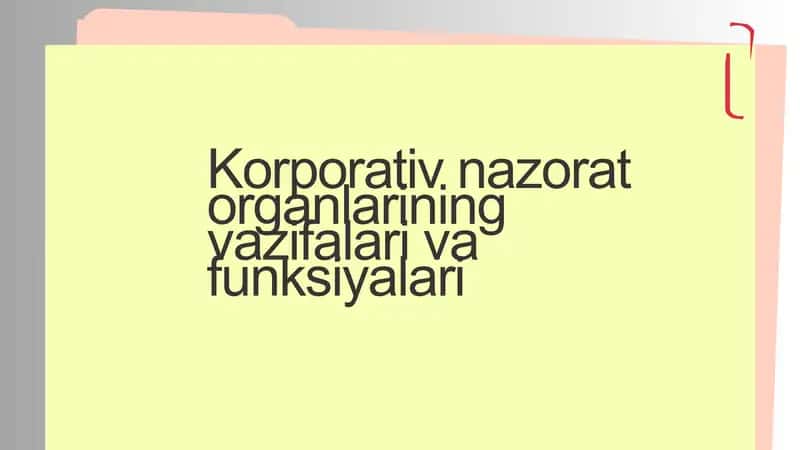 Korporativ boshqaruv organlari mavzusida taqdimot 1