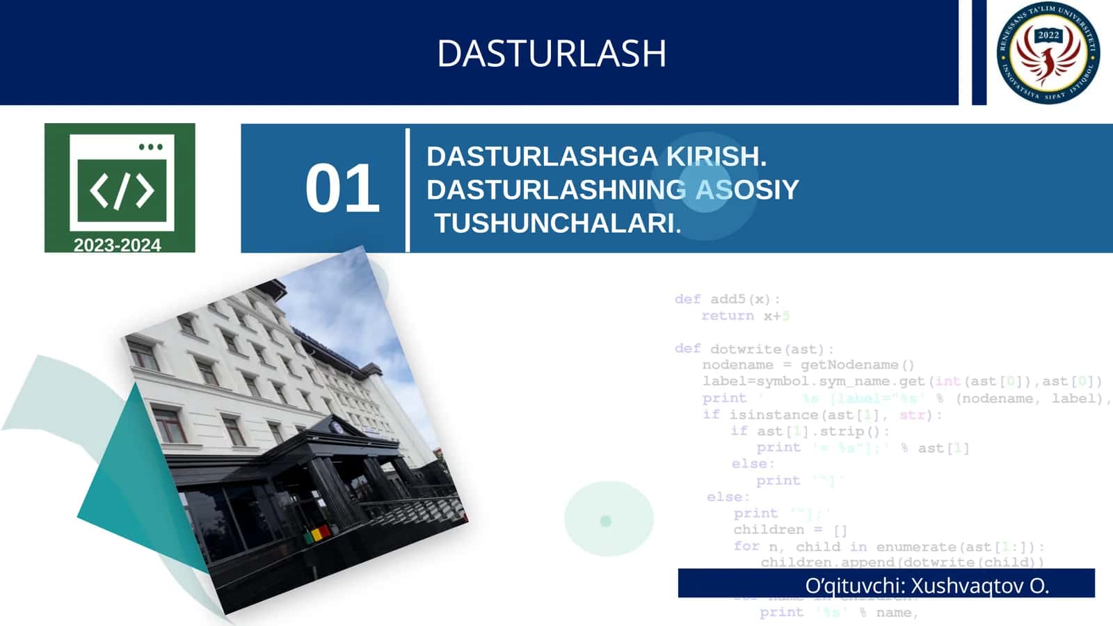 Dasturlashga kirish 1