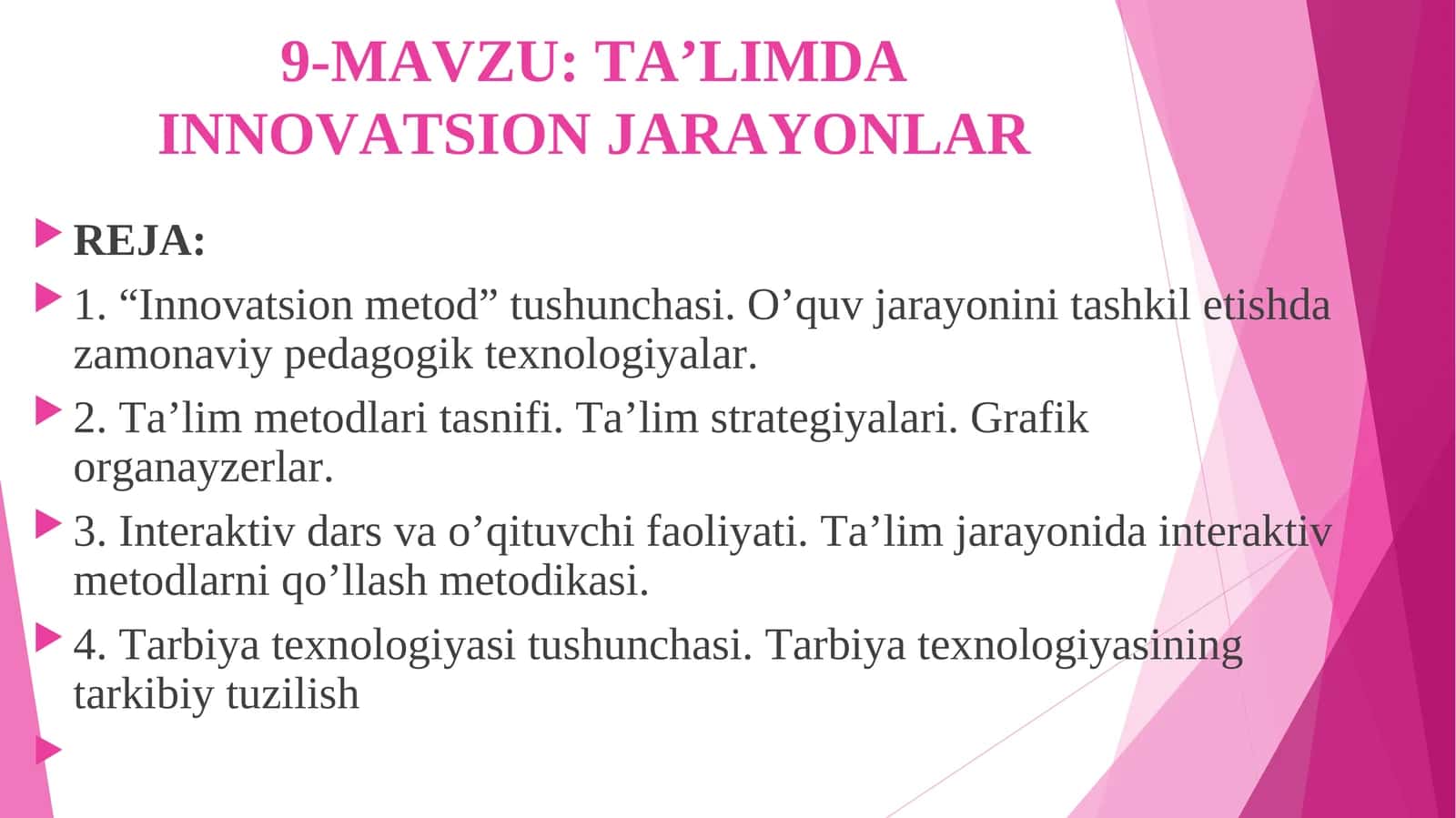 TA’LIMDA INNOVATSION JARAYONLAR 1