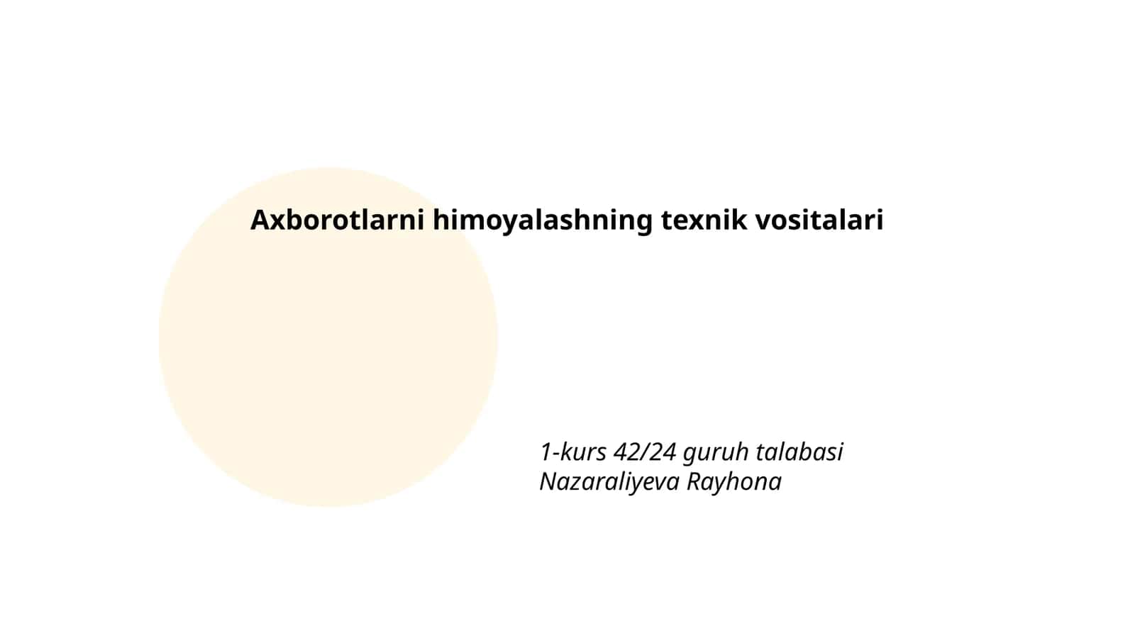 Axborotlarni himoyalashning texnik vositalari 1