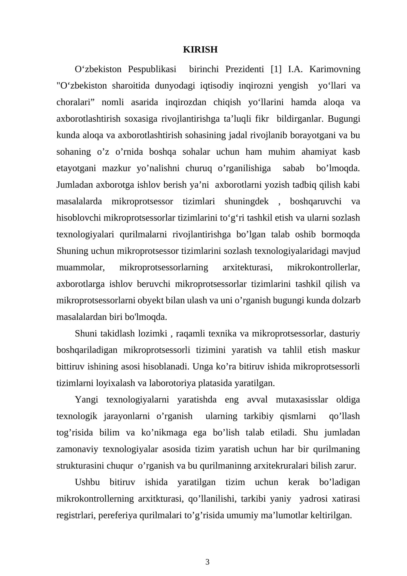 Mikroprotsessor tizimlarini sozlash texnologiyalari 1