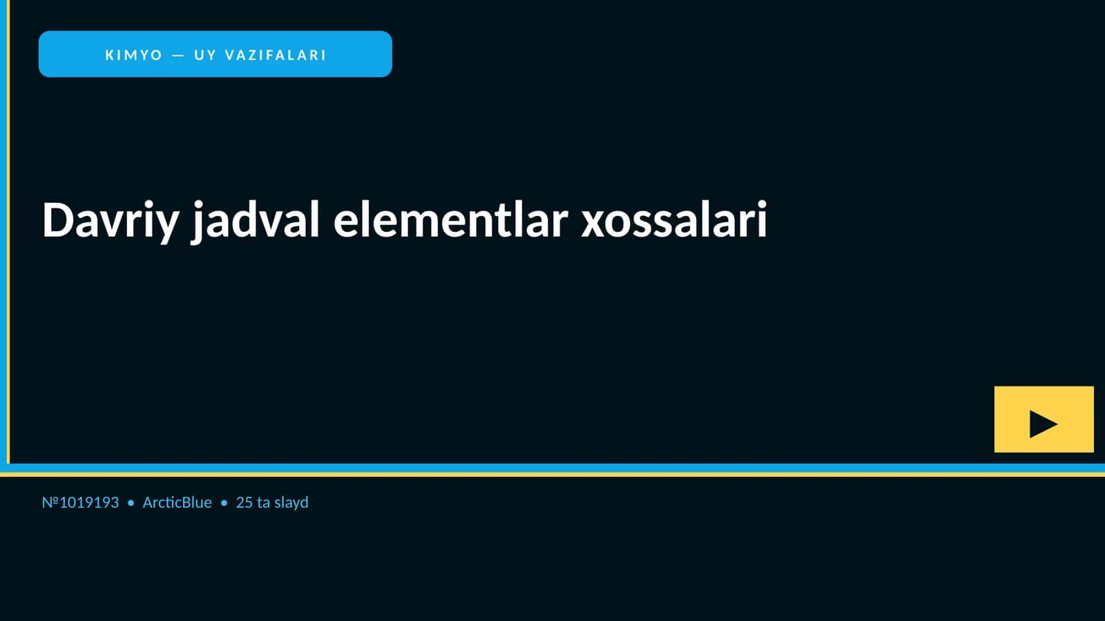 KIMYO — UY VAZIFALARI 1
