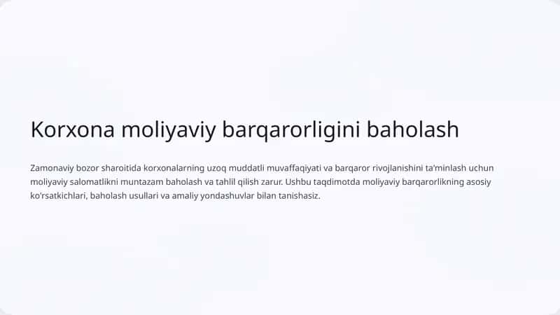 Moliyaviy barqarorlik 1