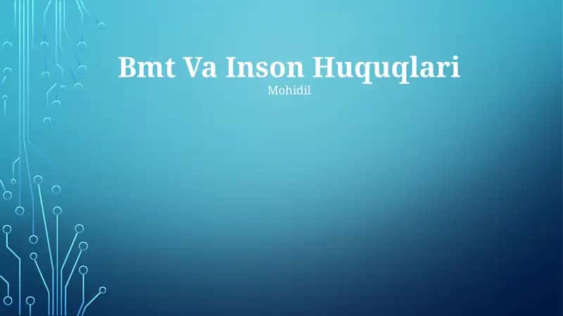 BMT Va Inson Huquqlari 1