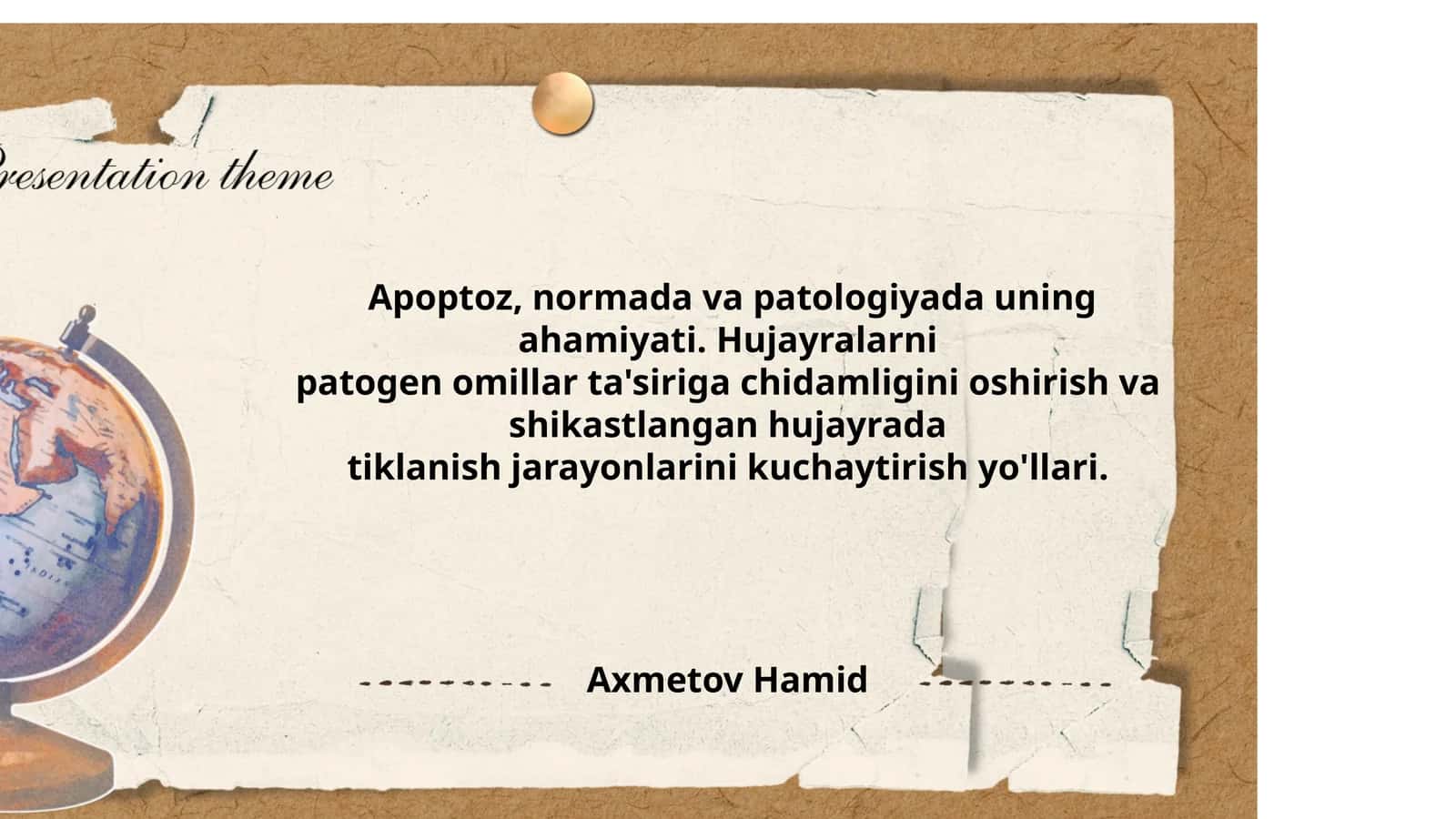 Hujayra apoptozi va uning biologik ahamiyati 1