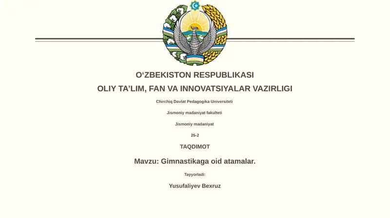Gimnastikaga oid atamalar 1