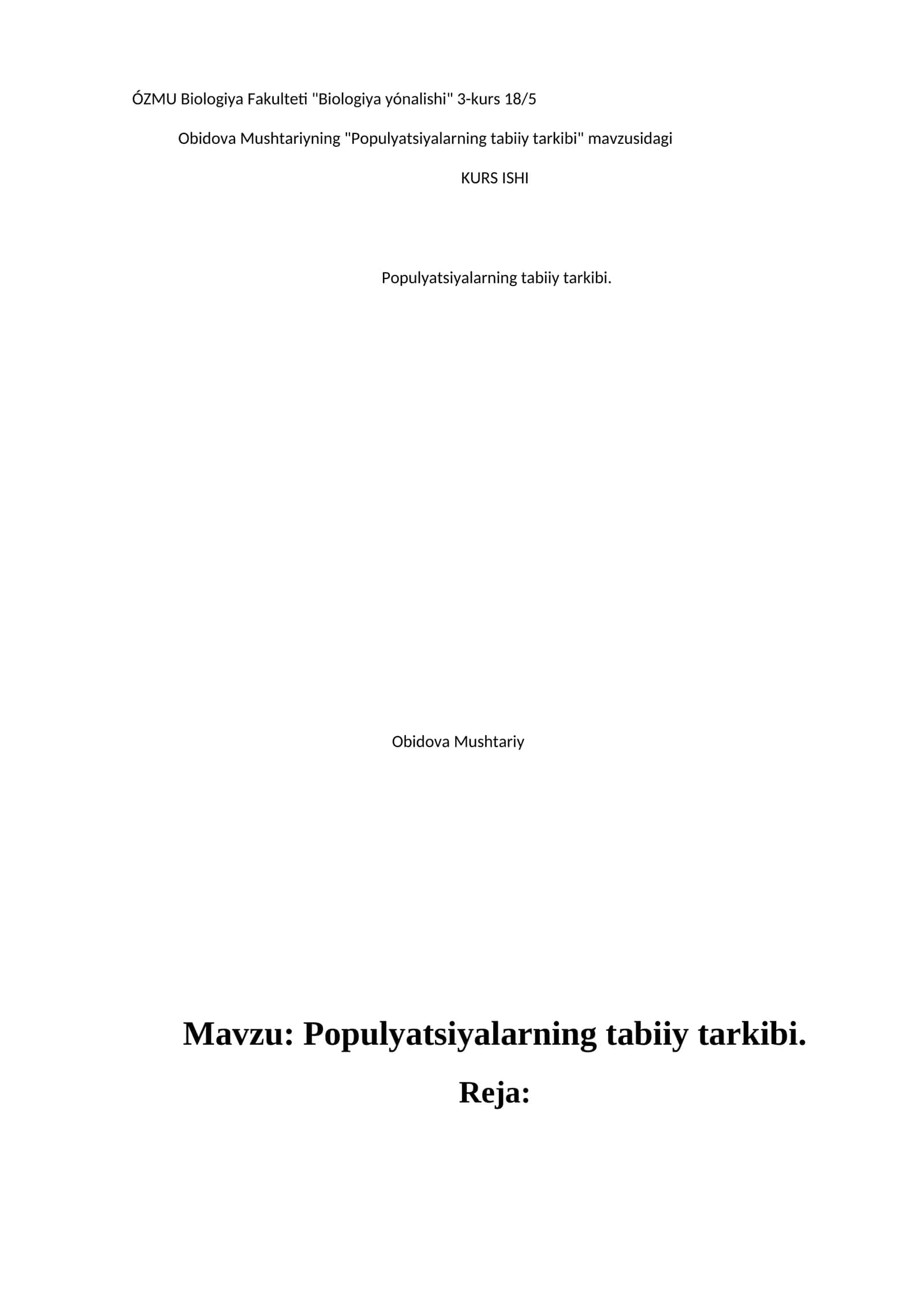 Populyatsiyalarning tabiiy tarkibi 1