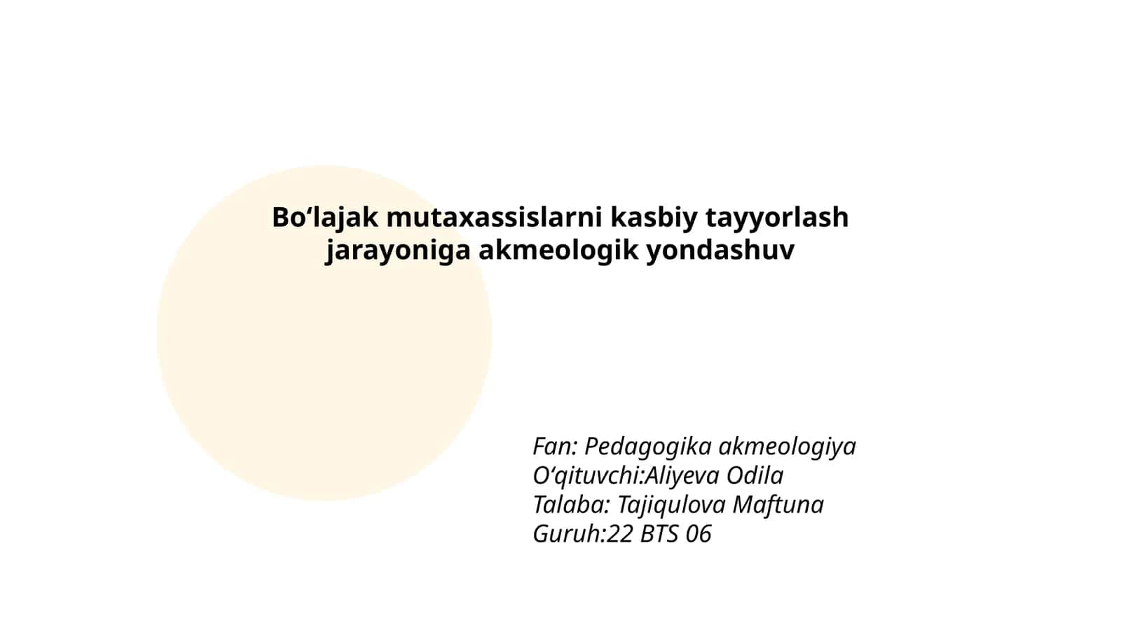 Boʻlajak mutaxassislarni kasbiy tayyorlash jarayoniga akmeologik yondashuv 1