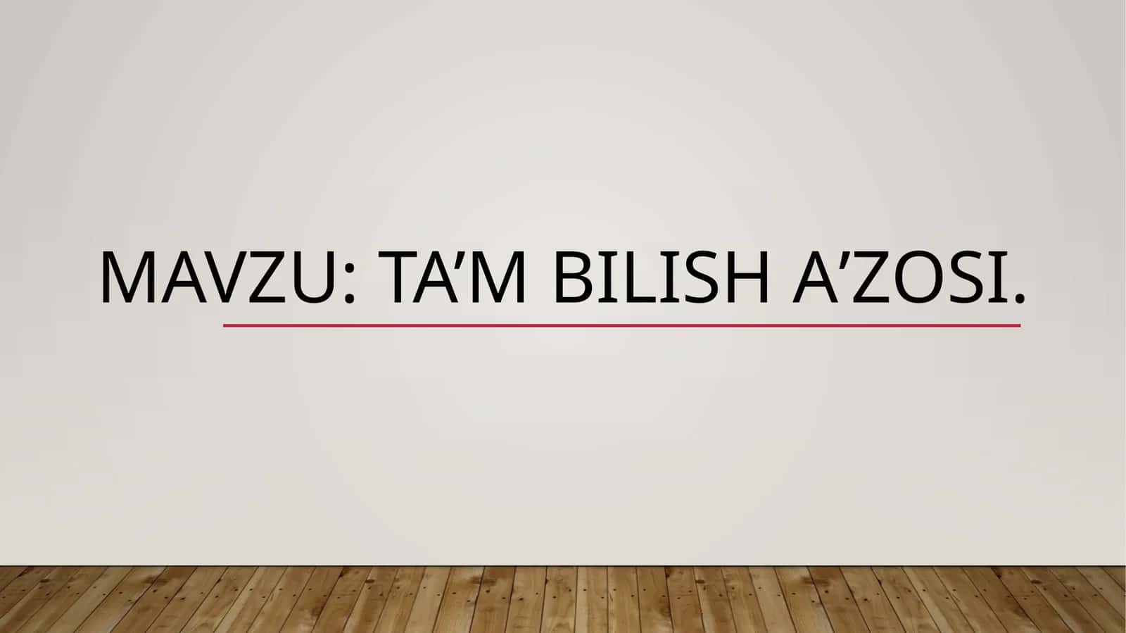 Ta’m bilish aʼzosi 1